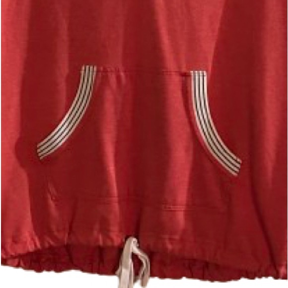 Jane & Delancey Orange Hooded Short Sleeve Sweatshirt XL Y2K Revival Boho Sporty - Picture 6 of 7